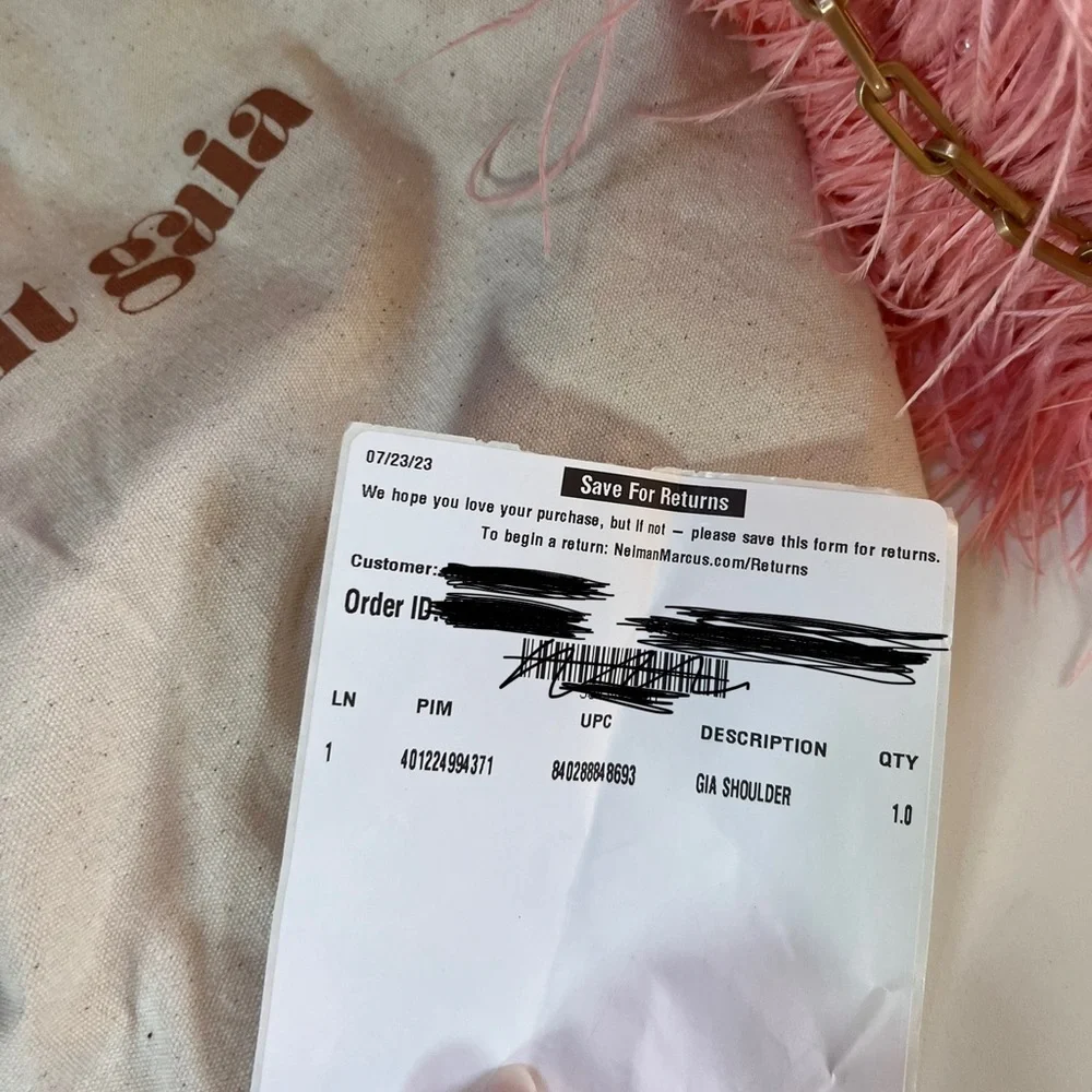 Cult Gaia pink ostrich feather- Gia Shoulder Bag Azalea - Picture 11 of 15